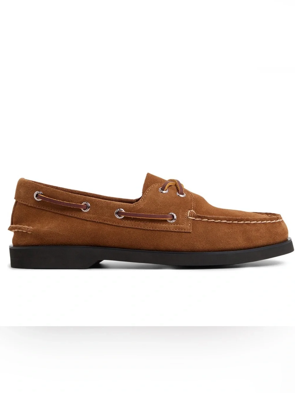 Sperry Men's authentic Original 2 Eye Suede Boat Shoe Moccasin moc in Brown